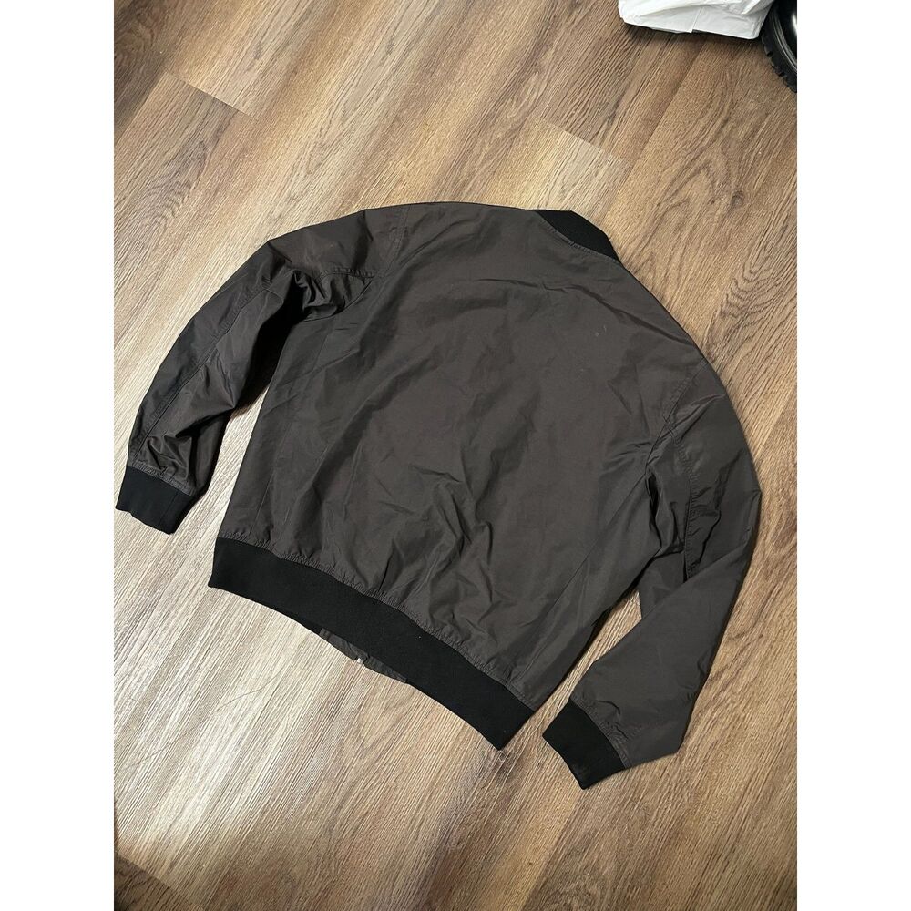 Urban Outfitters Mens Charcoal Black Full Zip Bomber Jacket Large